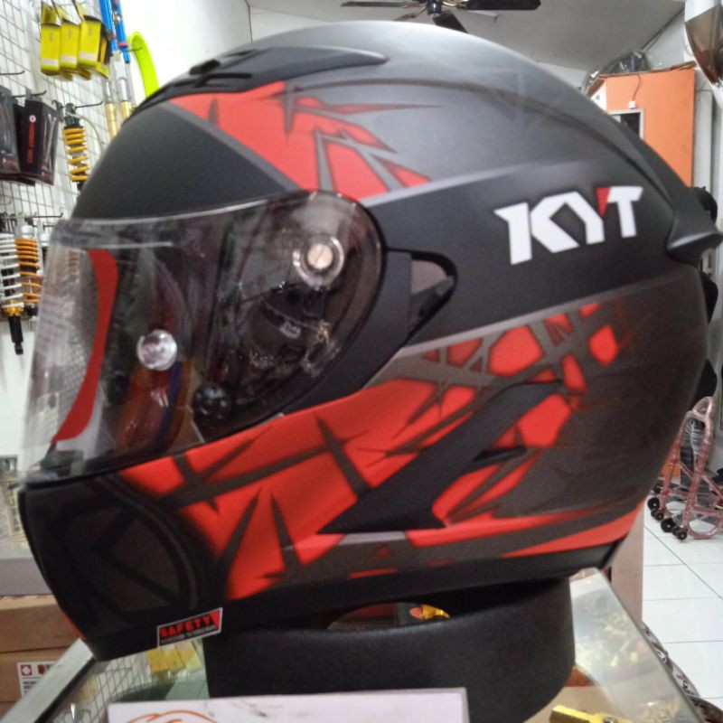 KYT FALCON FR SPIKE RED FLUO GUNMETAL