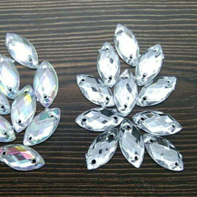 ❆ payet kristal jahit bentuk daun 1000pcs ❉