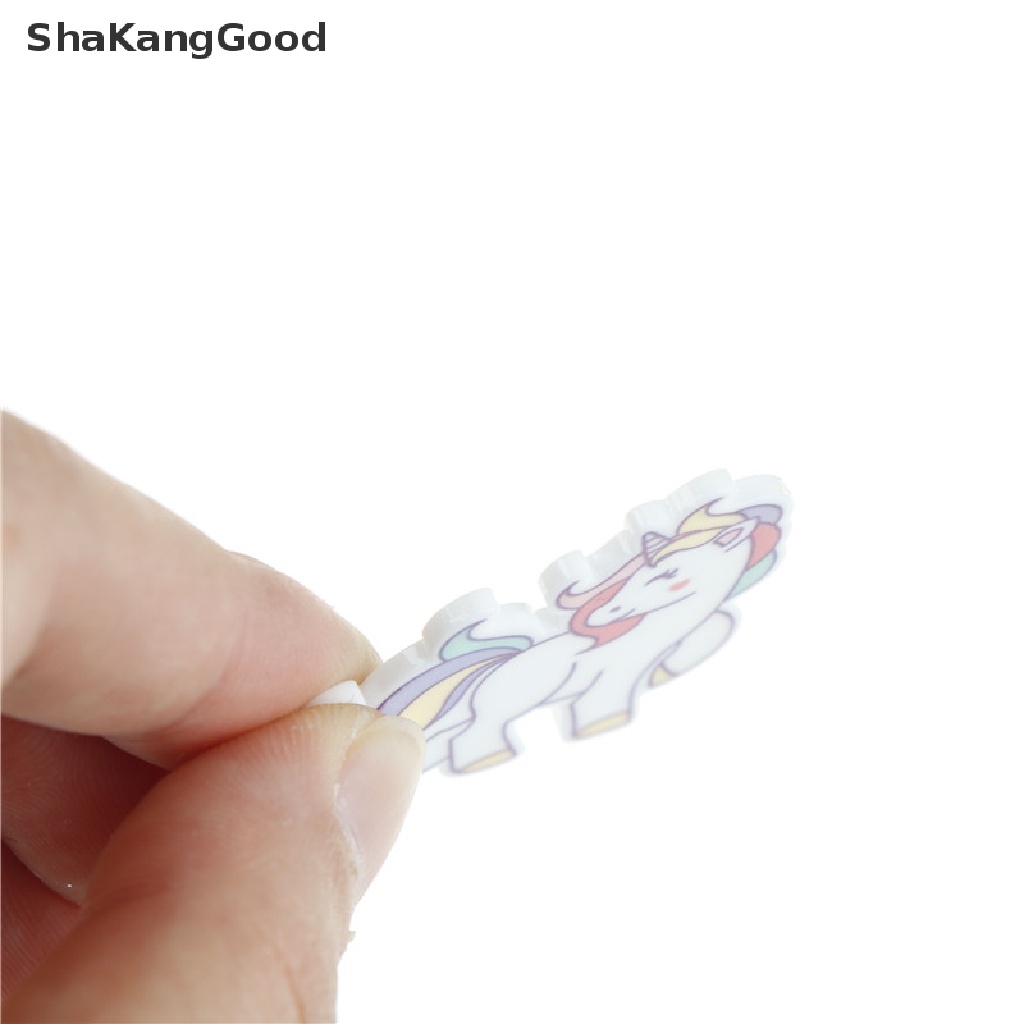 Skid 5pcs Cabochon Flat Back Bentuk Unicorn Bahan Resin Untuk Dekorasi Handphone DIY