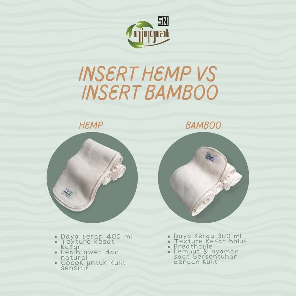 Insert Clodi Stay Dry Bamboo Microfiber Hemp Liner Pocket Ningrat Aksessoris Cloth Diapers