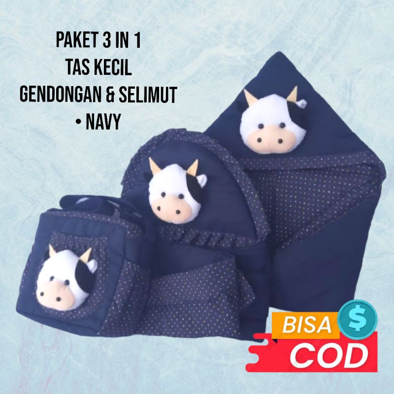 Paket 3 in 1 Gendongan bayi ,Tas bayi dan Selimut bayi