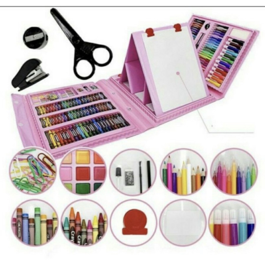 Crayon Anak Set Isi 208 Pcs / Alat Lukis Anak Set Pensil Warna Crayon