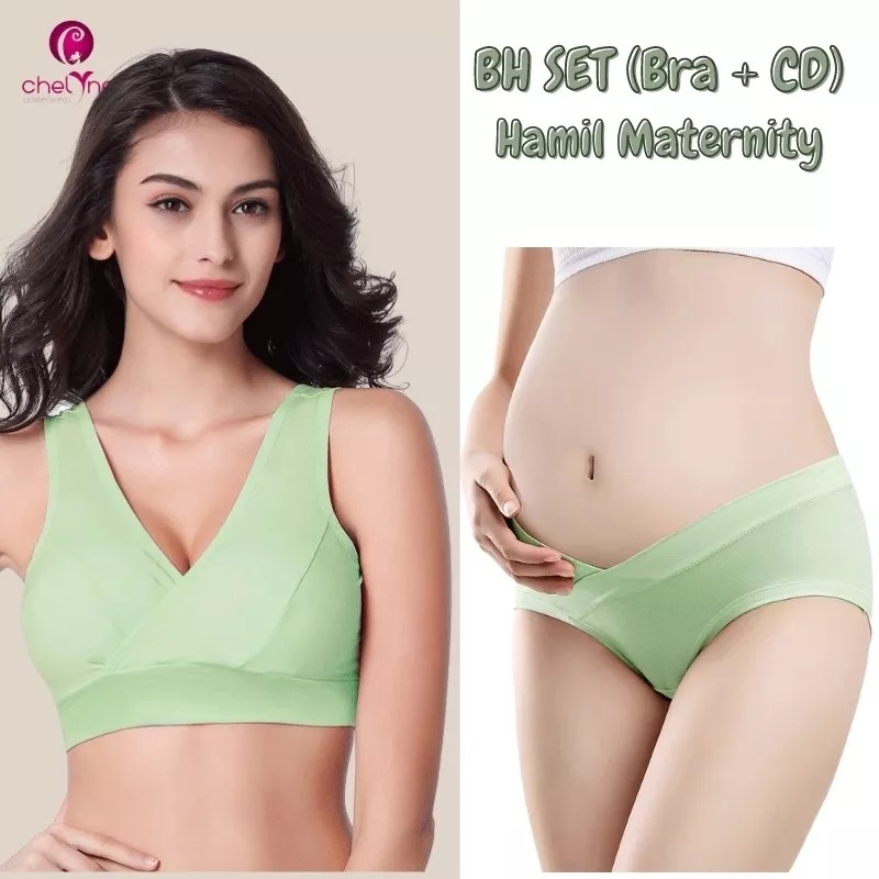 1SET (CD HAMIL + BRA HAMIL/menyusui) Setelan Pakaian Dalam Wanita Hamil Menyusui 2in1 Bh Menyusui Model Miniset CD Hamil Low Waist