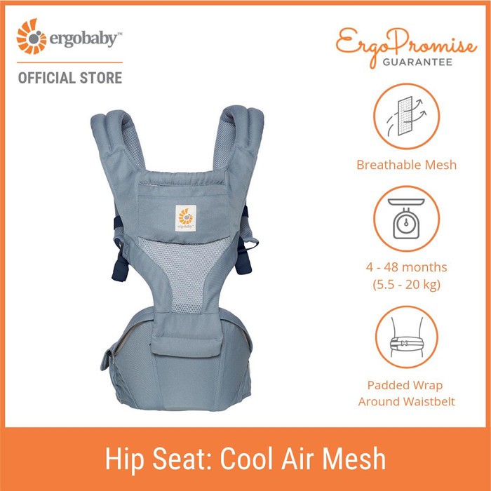 Ergobaby Hipseat Cool Air Mesh Carrier - Oxford Blue/Gendongan Bayi Hipseat Ergobaby Original