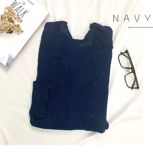CARDIGAN RAJUT / BATWING KELELAWAR CARDIGAN / CARDIGAN BIG SIZE(PREMIUM)-NAVY