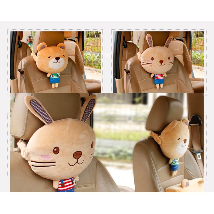 Bantal Kepala Jok Mobil Bear Beruang Rabbit Kelinci Lucu