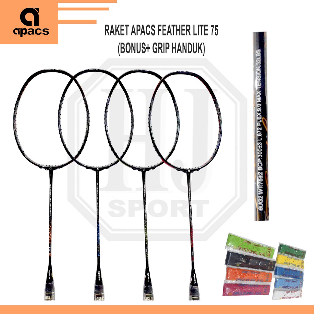 Raket Apacs Feather Lite 75 Bonus Senar