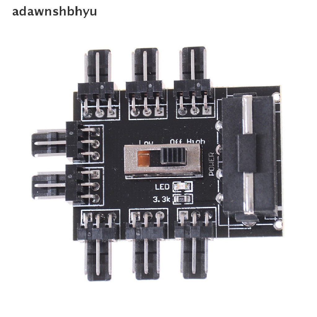 Adawnshbhyu Baru PC IDE Molex 1ke 8arah Splitter 3-Pin Pendingin Kipas Hub Adaptor Soket Listrik