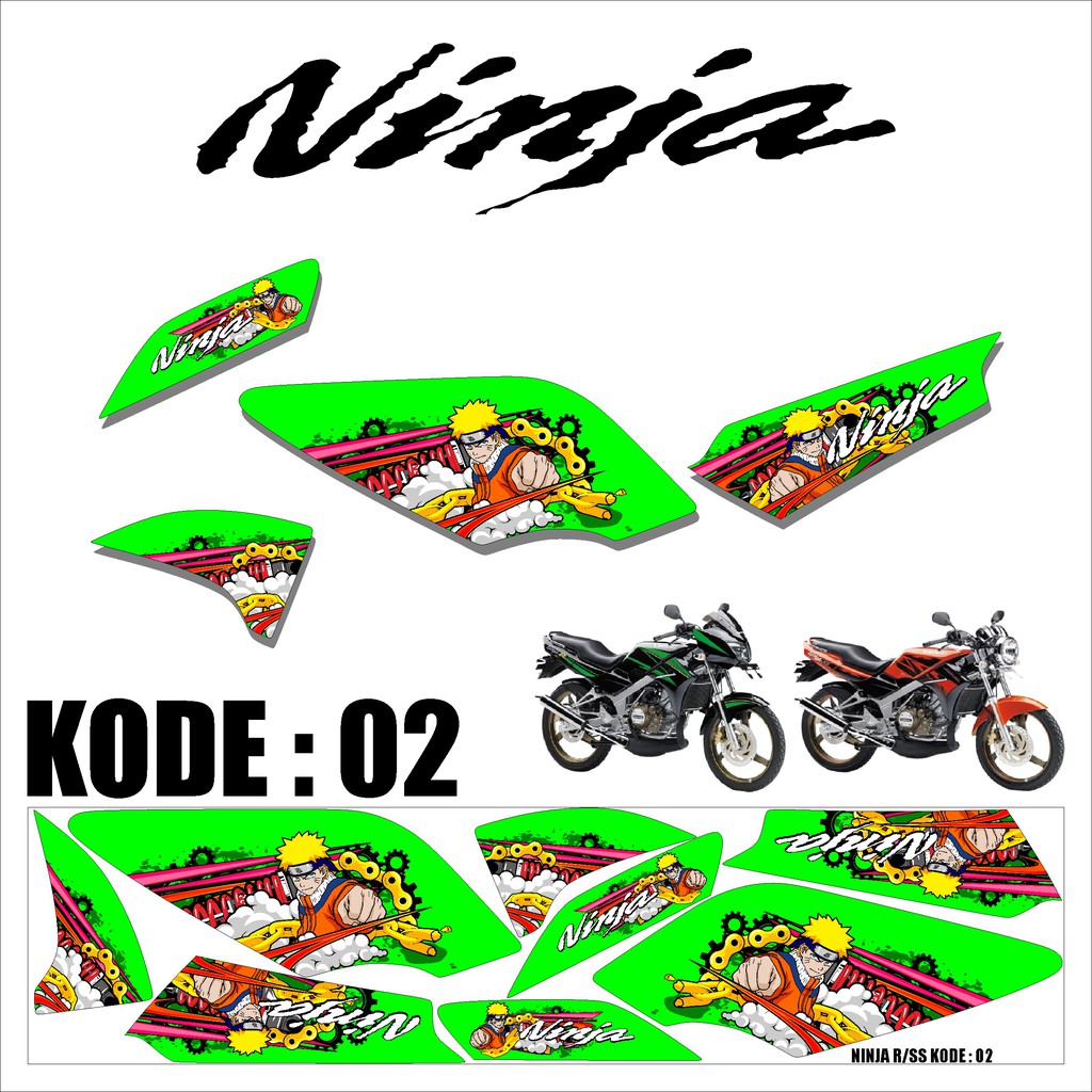 (COD) Stiker Striping Variasi List Ninja 150 R/SS Desain Racing BD-02