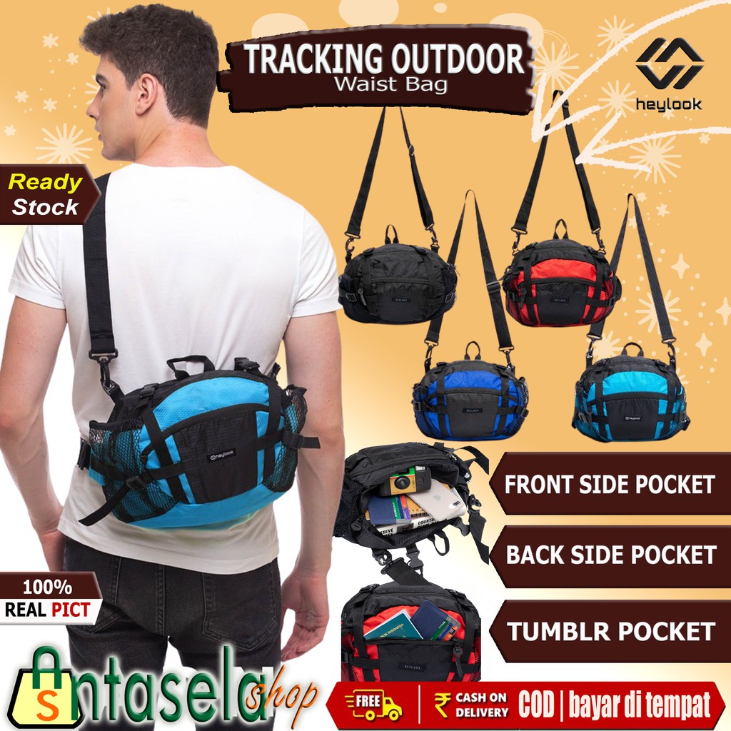 Tas Selempang Pria Waistbag TRACKING OUTDOOR Slingbag Cowok Sporty Sling Bag Pria Wanita Trendy