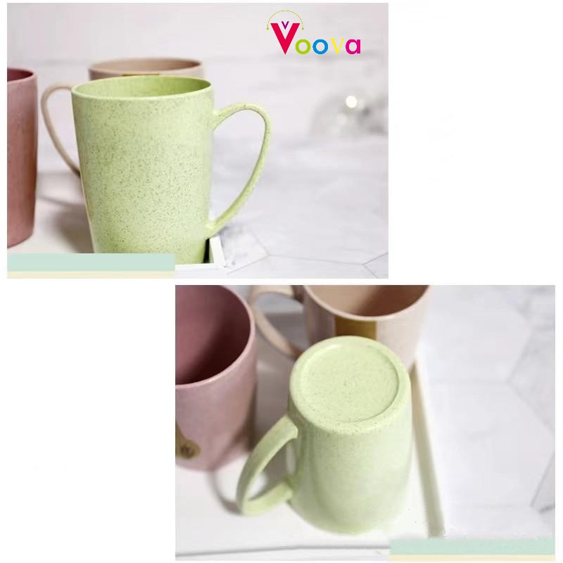 VOOVA  Wheat Straw Environmental Protection Cup / Straw Kopi Mug Cangkir /550ML handy cup /Gelas Gandum Kokoh / BPA Free /Water Galss Cup/Plastic Cup