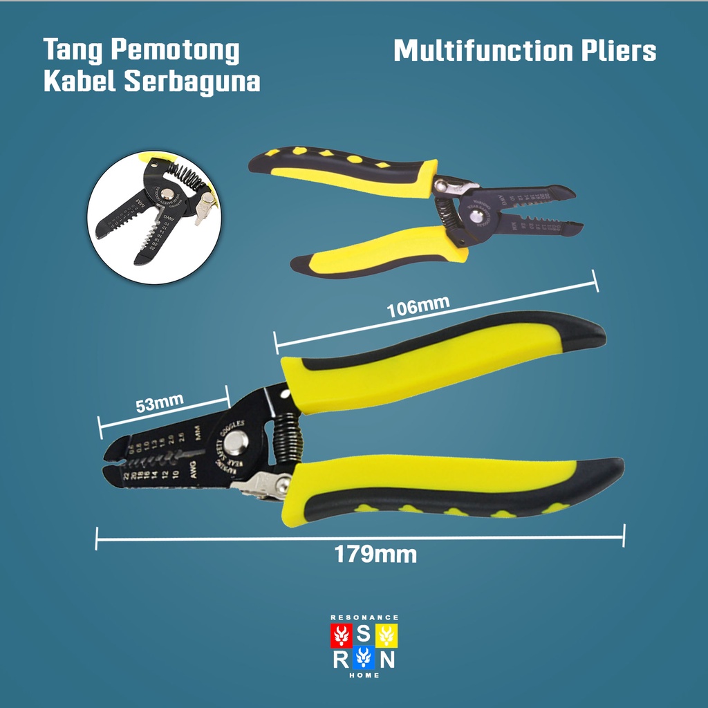 Tang Potong Kabel Alat Kupas Kabel Listrik Wire Cutter Pliers Resonance Home