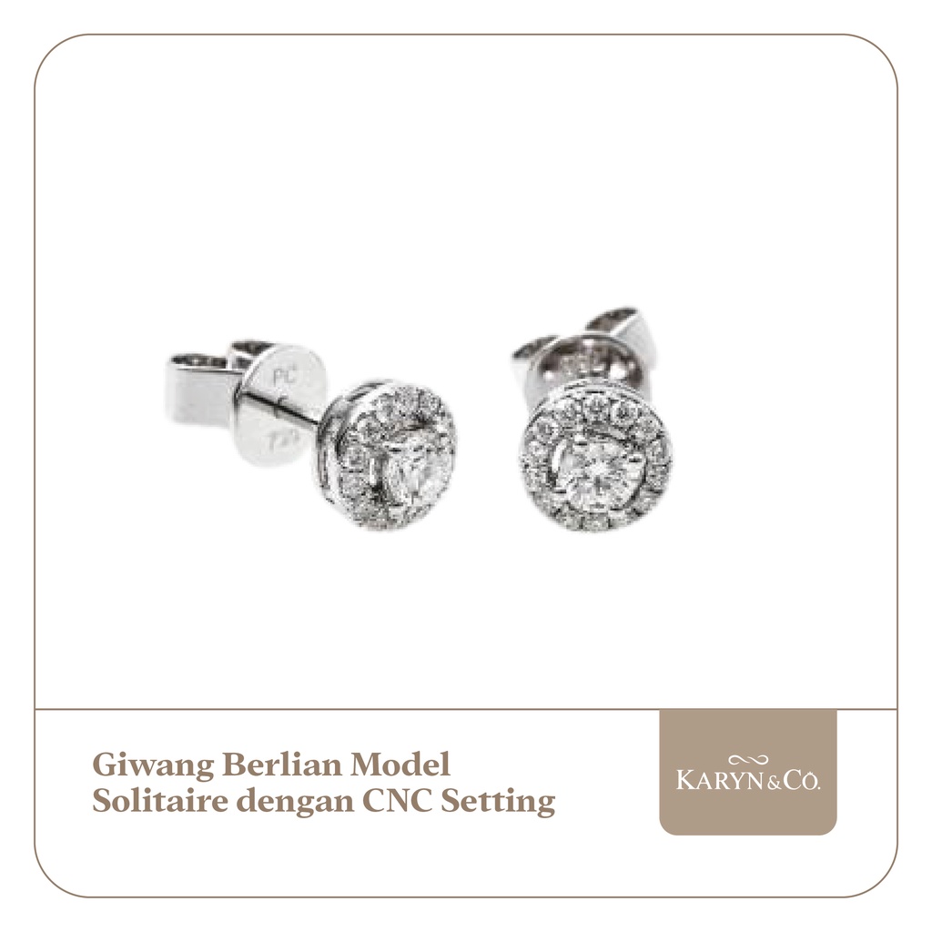 Giwang Berlian Model Solitaire Dengan CNC Setting