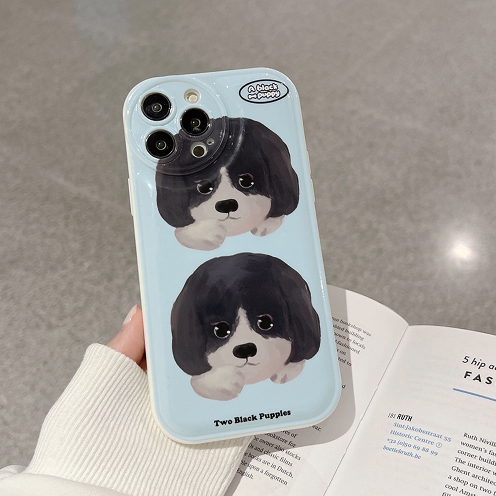 Case Pelindung Motif Kartun Anjing Warna Putih Untuk Iphone 7 8 Plus SE 2020 11 XS XR 12 13 Mini PRO MAX