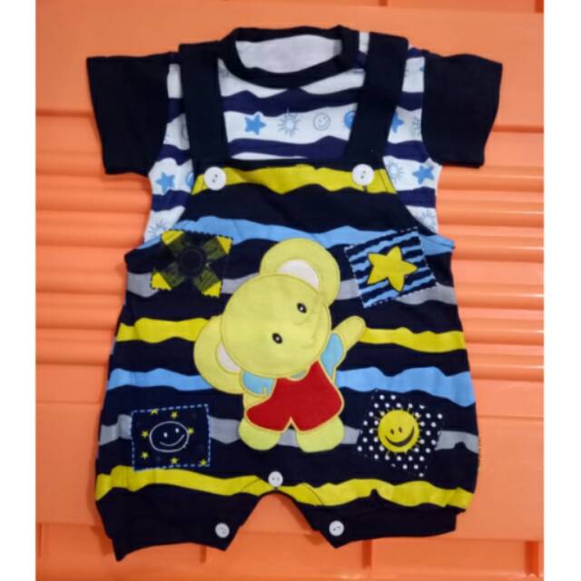 Baju jumper bayi baju kodok 2pc karakter baby elephant