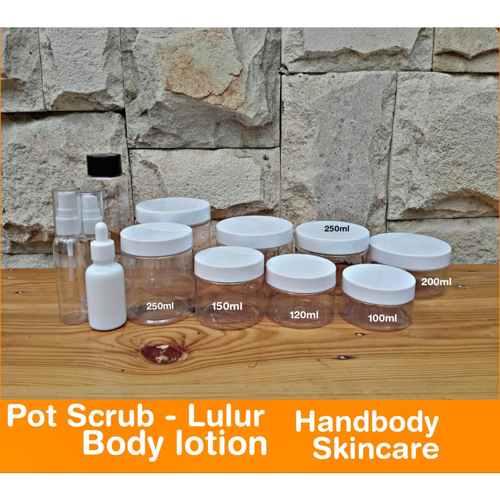 Pot Lulur Pot Scrub Jar Kosmetik Pot Peel Body Pot Handbody Jar Bodycare Kemasan Skincare 200 250 30
