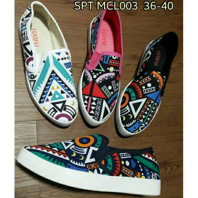  sepatu  wanita slip on luofu  import Mcl003 Shopee Indonesia