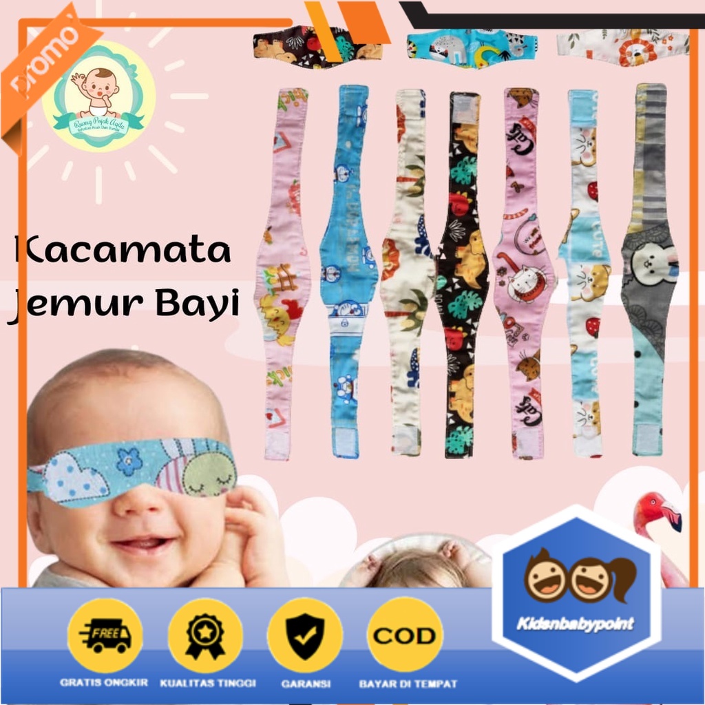 Kacamata Jemur Bayi Berjemur Kaca Mata Baby Eye Mask Original Karakter Murah