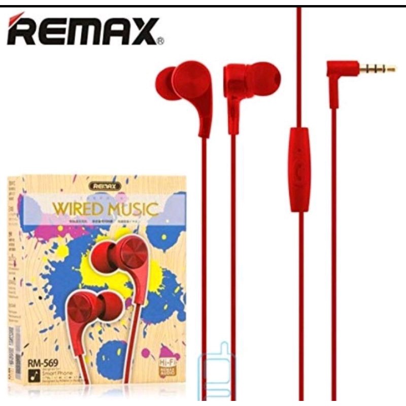 Remax Original Handsfree Headset Earphone RM-569 Wired music Murah