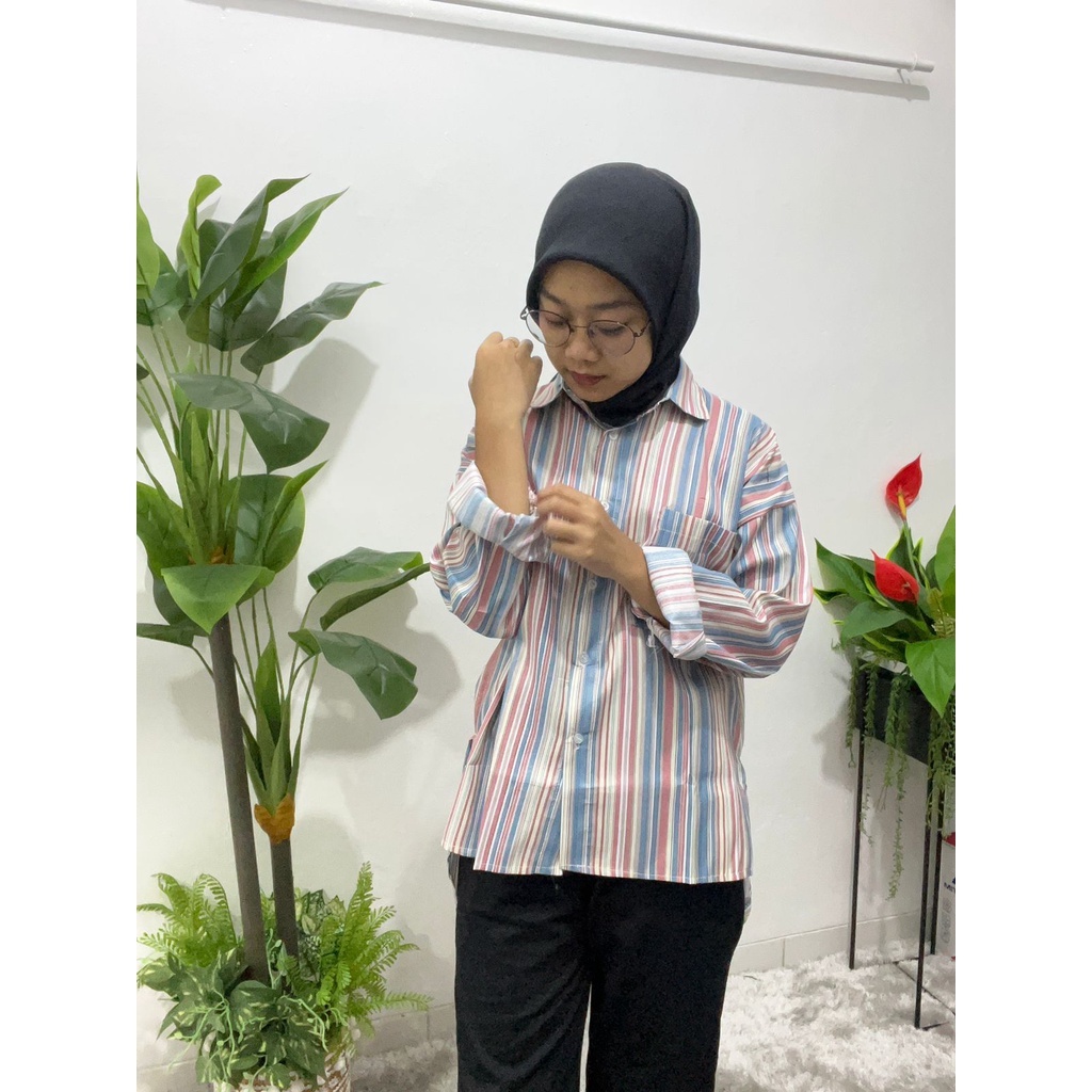 Yovie New Stripe Blouse | Baju Wanita Terbaru