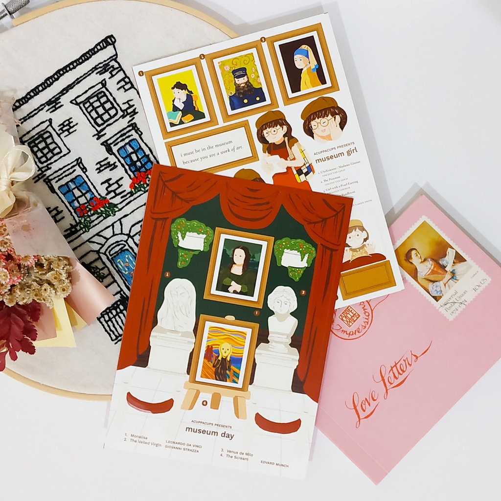 

Museum Day Museum Girl Theme Sticker Sheets Deco | acuppacups