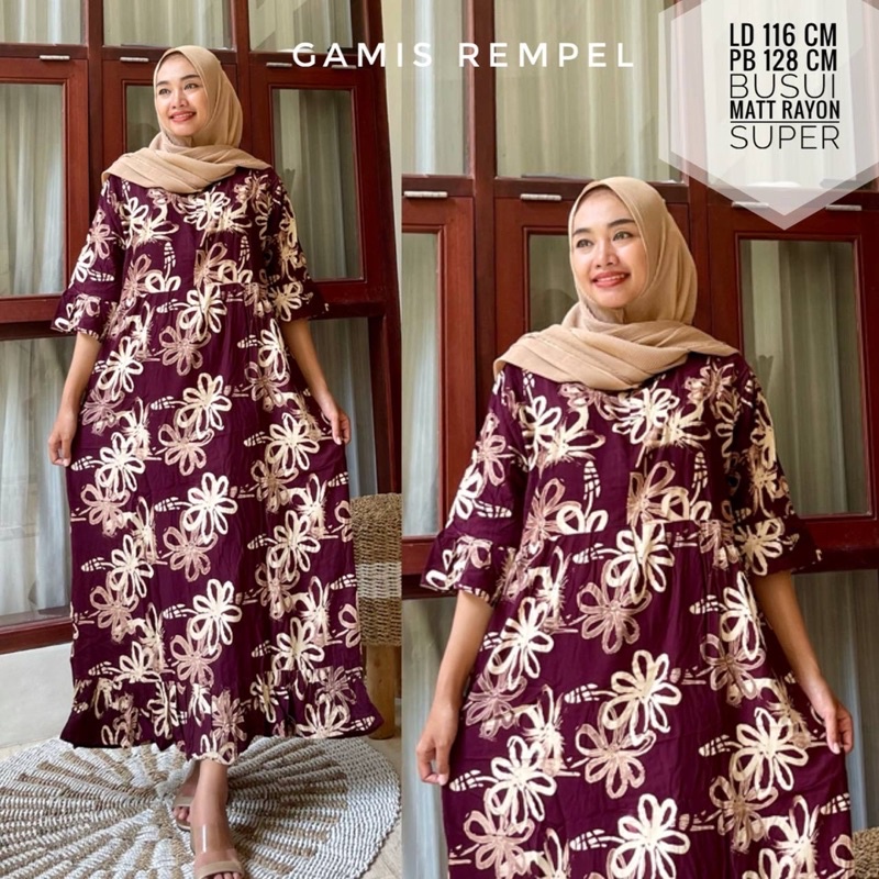 Gamis jumbo busui cabutan bunga