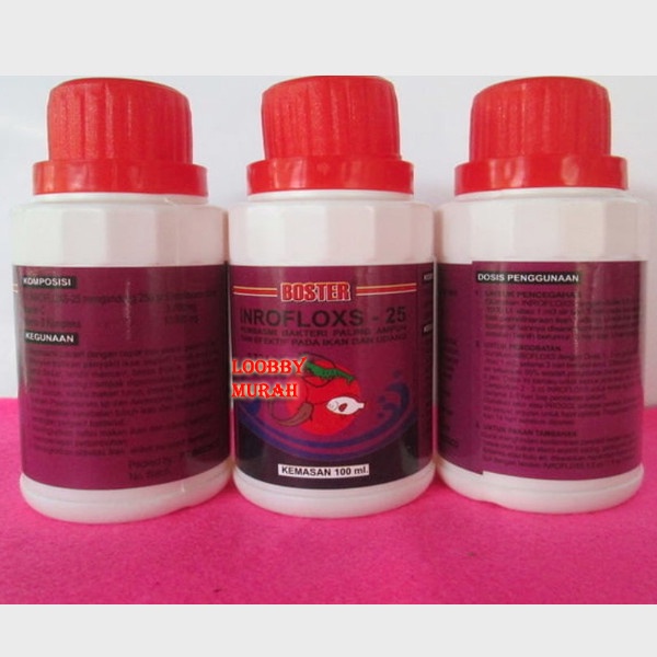 Boster INROFLOXS 25 100gr 100ml Enro Enrofloxacin Cair Antibiotik Booster Ikan Bandeng Lele Nila Pat