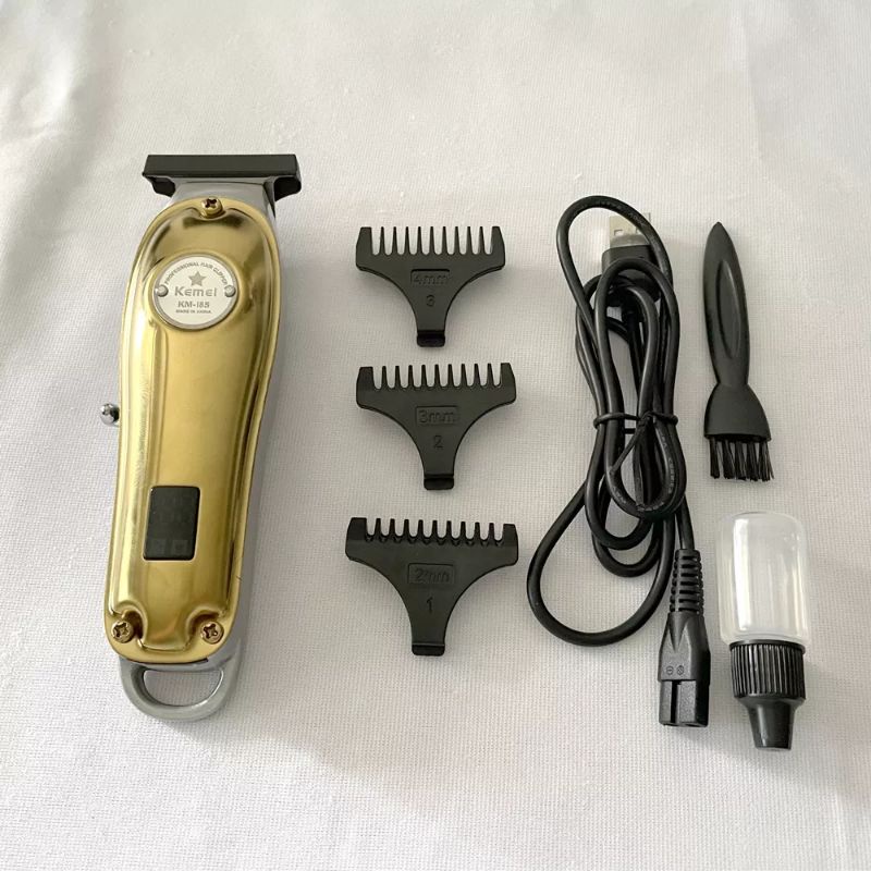 Mesin cukur rambut kemei 1986 original hair clipper alat pangkas barbershop Trimmer i8s paket-4