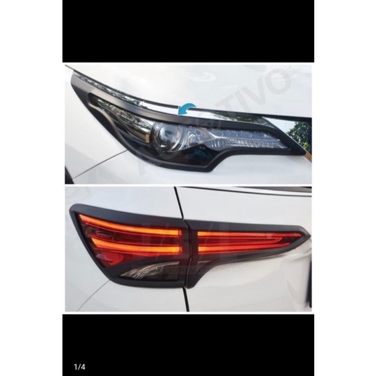 garnish lampu mobil fortuner vrz 2016-2019 hitam doff
