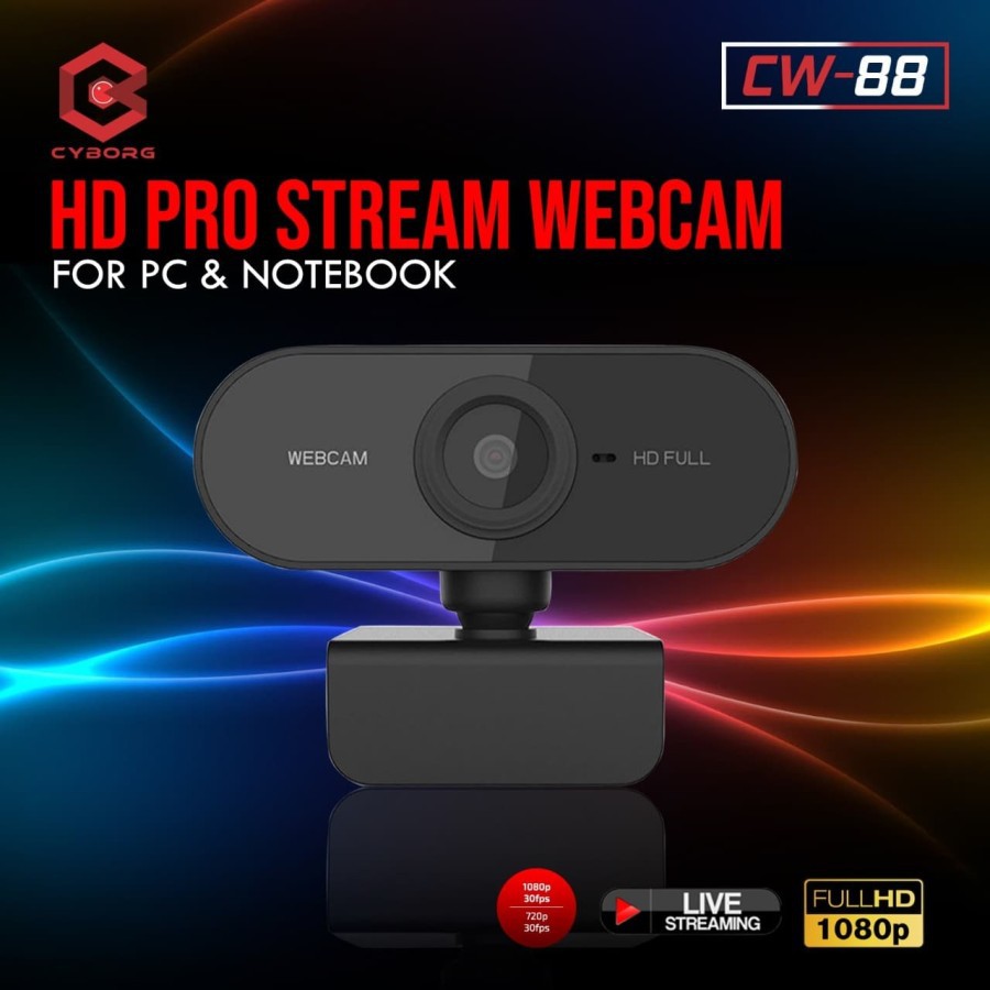 WEBCAM CYBORG CW-88 HD PRO STREAM CAMERA 1080P FullHD