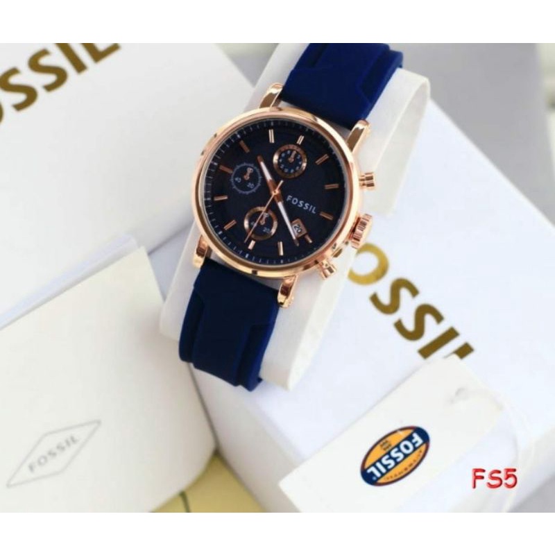 Jam Tangan Fosl Wanita Chrono Free Box Exlusive Waterproof