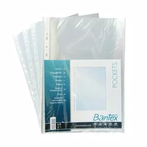 

POCKET FOLIO F4 0.06 MM @ 20 PCS BANTEX 8843 08 / SHEET PROTECTOR