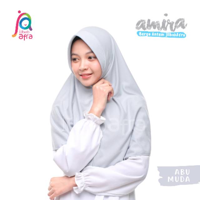 Jilbab Afra ( Jilbab Arfa ) Bergo Amira Abu Muda - Bergo Kaos - Jilbab Pet Antem