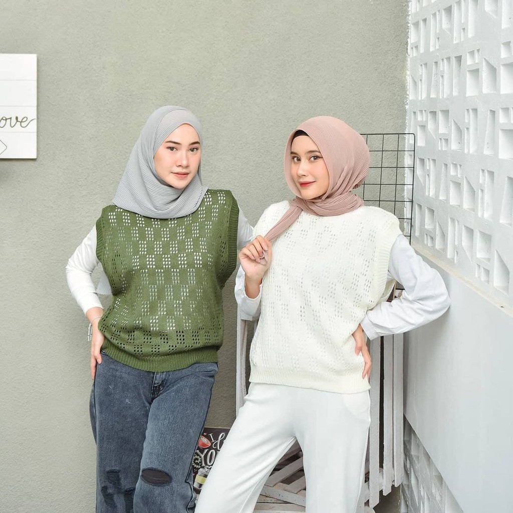 Nara Grosir - Aurel Kotak Vest | Fashion Terkini | Sweater Termurah