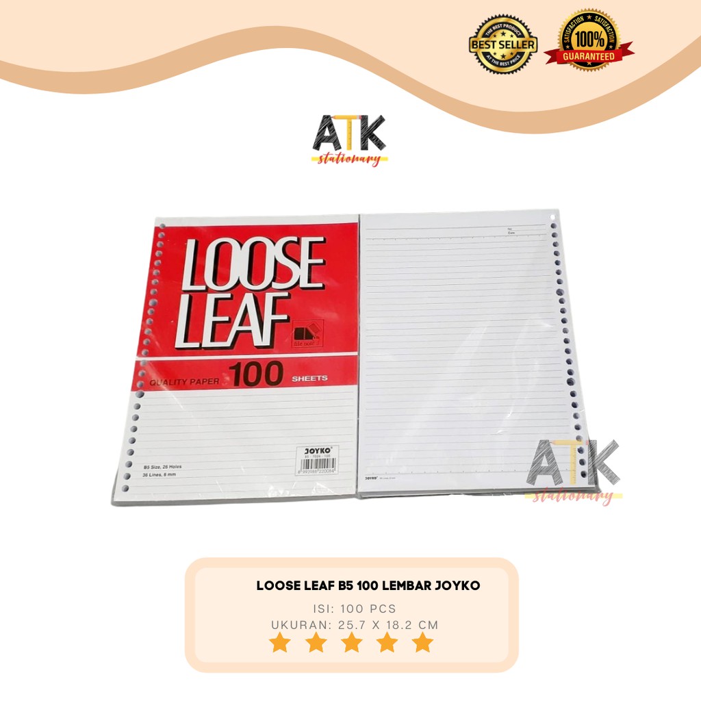 

Loose Leaf ( Kertas File) Joyko B5 100 Lembar atk