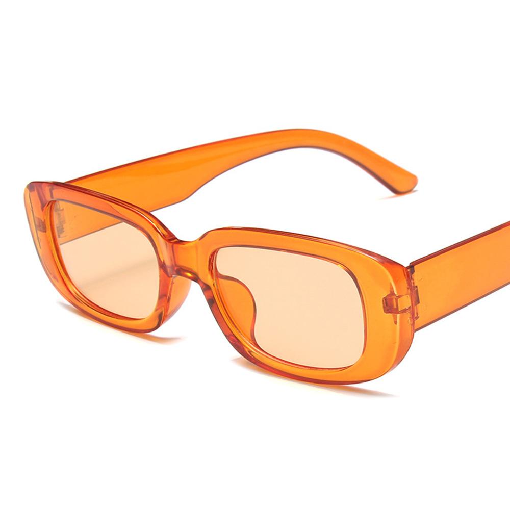 Nickolas1 Kacamata Hitam Persegi Panjang Kecil Retro Sederhana Wanita PC Punk Resin Square Shades
