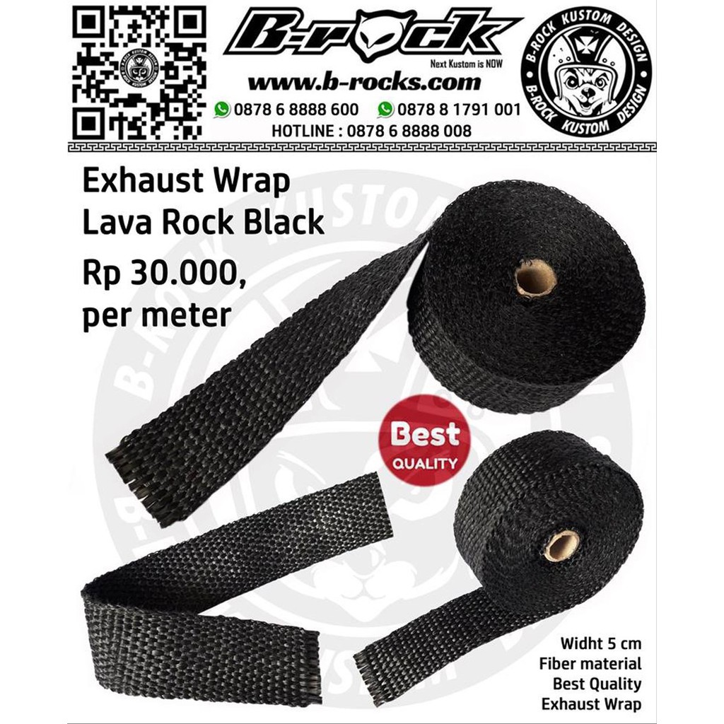 

Exhaust wrap lava rock black per meter
