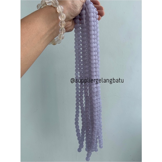 Bahan renceng kalung Gelang PURPLE CAT EYE 10mm mata kucing natural