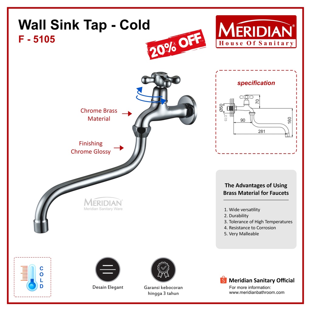 Kran Sink MERIDIAN F 5105