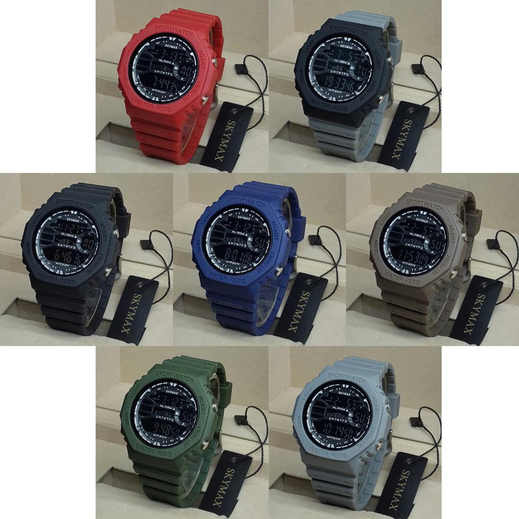 [COD] Jam Tangan SKYMAX Sporty Digital Water Resistant Tahan Air