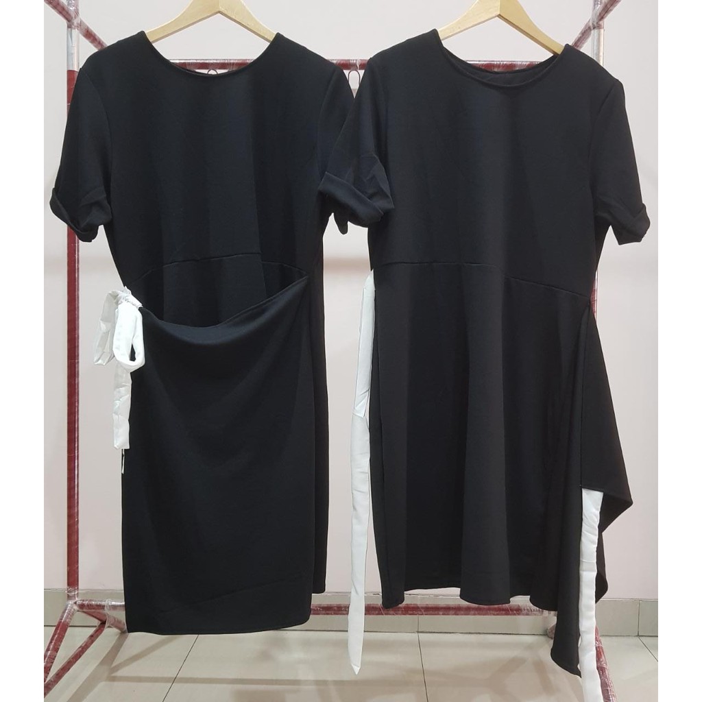 1709 tied black jumbo dress