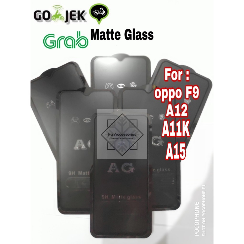 tempered matte glass oppo a11k a12 a15 a15s a16 a16e A17 A77S e s F9 k anti gores glear anti minyak