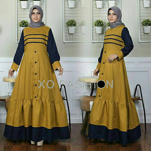 Rampel Dress-DRESS MUSLIM - fashion wanita - baju wanita - baju gamis - dress - gamis - gamis wanita