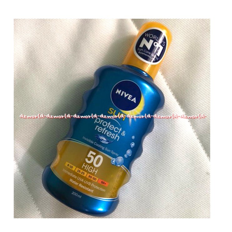 Nivea Sun Protect And Refresh 50 High 200ml Mudah Digunakan Cepat Menyerap Pada Kulit Dan Tahan Air