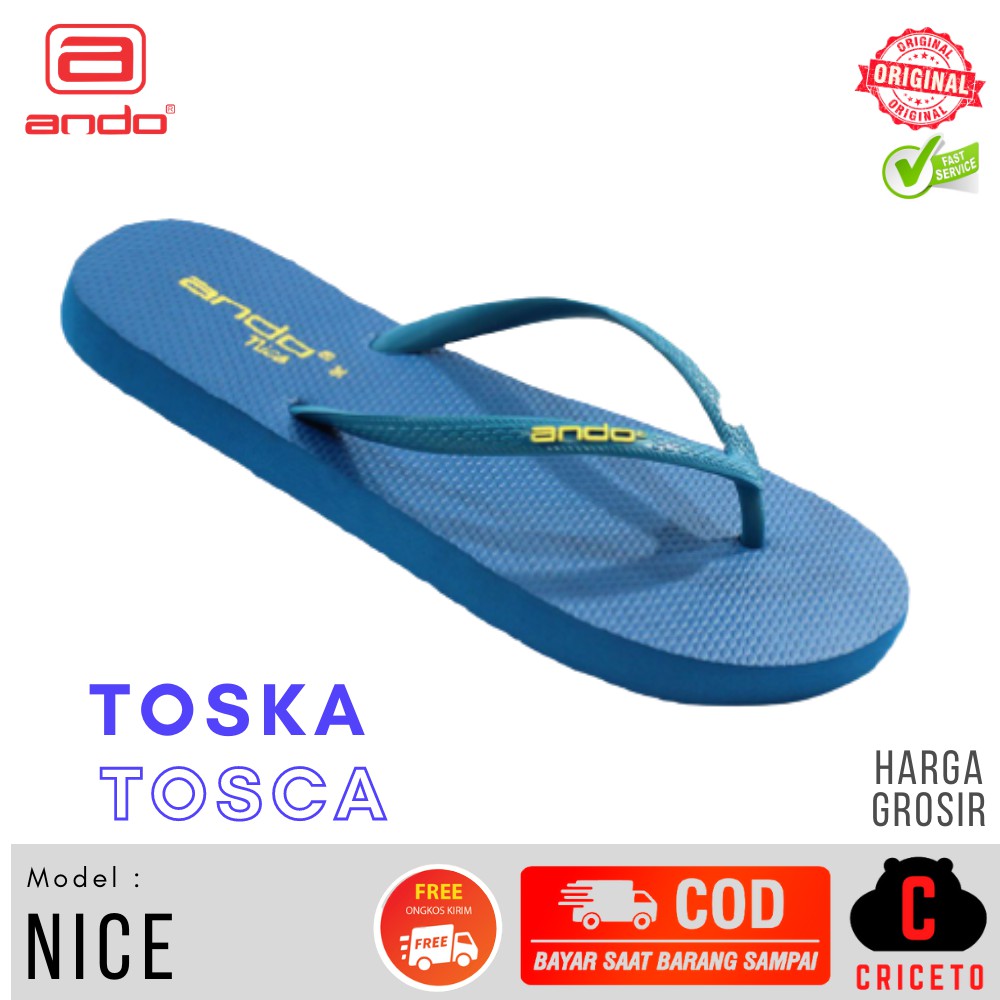 Sandal Jepit Wanita Basic ANDO NICE Aneka Warna Size 36-40 Grosir-Tosca