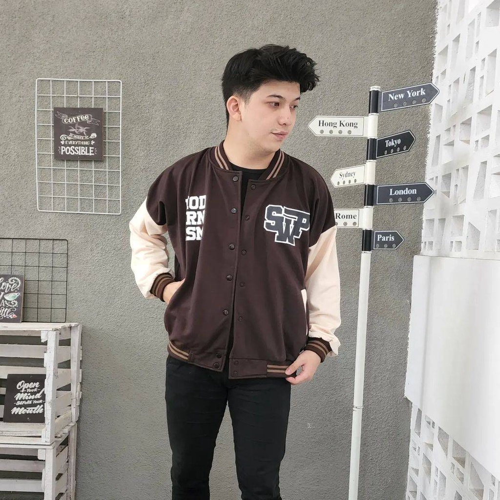 SWAP BASEBALL 2XL Sweater Jacket Varsity Baseball Oversize Big Size Atasan Pria Korean Style Kasual OOTD