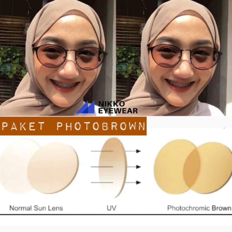 Kacamata 9614, Gratis Lensa Photobrown, Gratis Lensa Minus