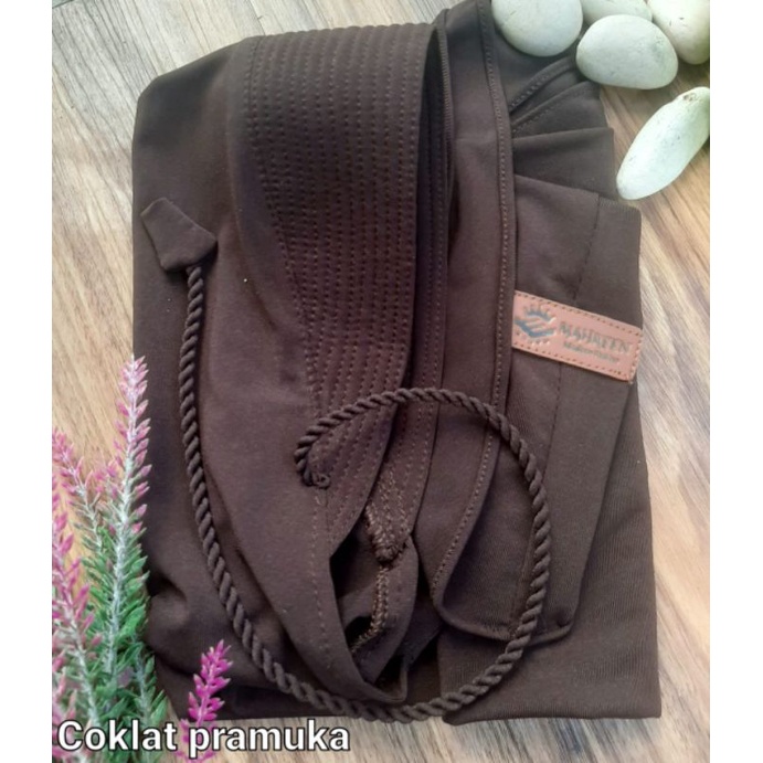 ped ropel kids ORI MAHREEN jilbab sekolah TK SD putih Pramuka marun Jersey premium