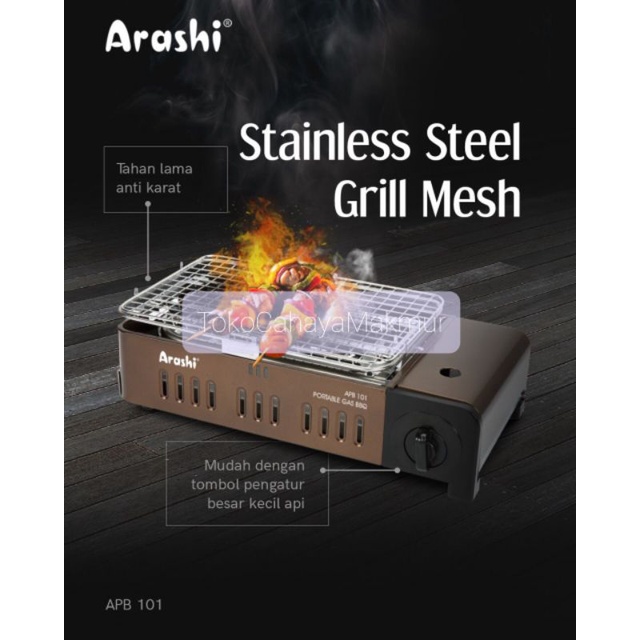 Arashi Kompor Gas BBQ Portable 2 Fungsi APB 101 / Kompor Barbeque