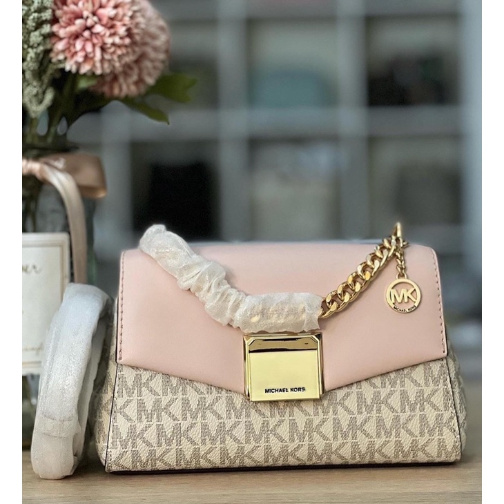 MK lita small two-tone logo cb vanilla blush